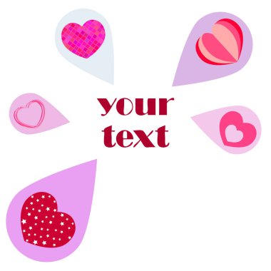 Sevgililer günü, kalp, tebrik kartı, vektör arka plan