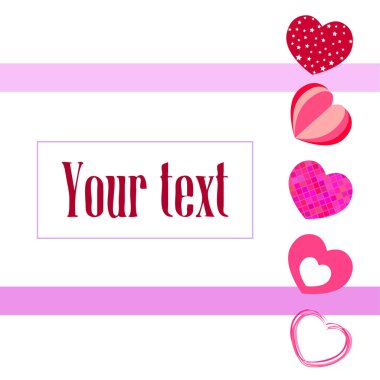 Sevgililer günü, kalp, tebrik kartı, vektör arka plan