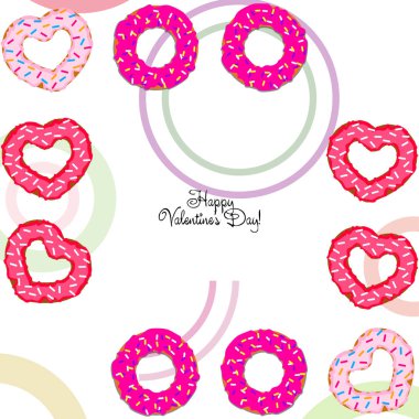 Sevgililer günü, kalp poğaça, tebrik kartı, vektör arka plan