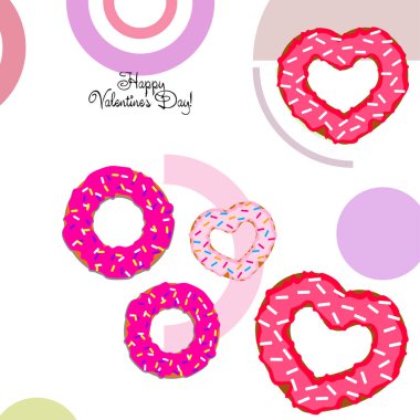 Sevgililer günü, kalp poğaça, tebrik kartı, vektör arka plan