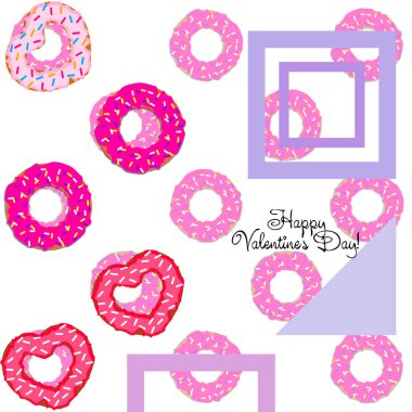 Sevgililer günü, kalp poğaça, tebrik kartı, vektör arka plan