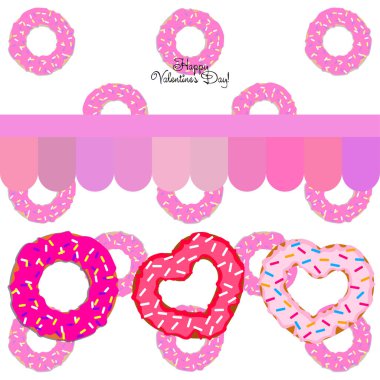 Sevgililer günü, kalp poğaça, tebrik kartı, vektör arka plan