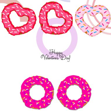 Sevgililer günü, kalp poğaça, tebrik kartı, vektör arka plan