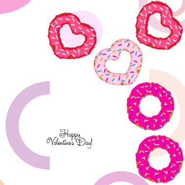 Sevgililer günü, kalp poğaça, tebrik kartı, vektör arka plan