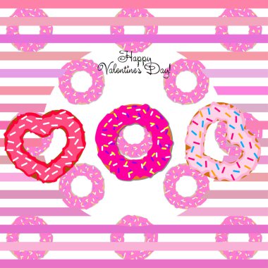 Sevgililer günü, kalp poğaça, tebrik kartı, vektör arka plan