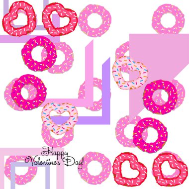 Sevgililer günü, kalp poğaça, tebrik kartı, vektör arka plan