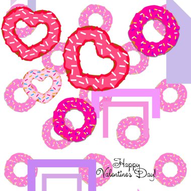 Sevgililer günü, kalp poğaça, tebrik kartı, vektör arka plan