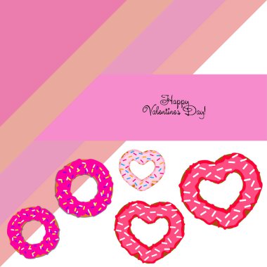 Sevgililer günü, kalp poğaça, tebrik kartı, vektör arka plan