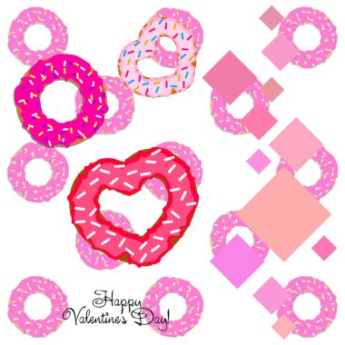 Sevgililer günü, kalp poğaça, tebrik kartı, vektör arka plan