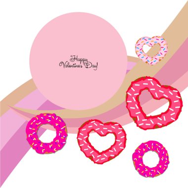 Sevgililer günü, kalp poğaça, tebrik kartı, vektör arka plan