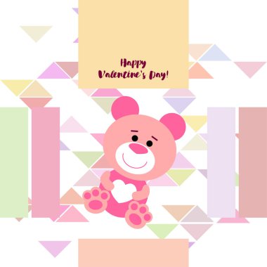 Sevgililer günü, oyuncak ayı, kutlama, vektör arka plan