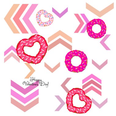 Sevgililer günü, kalp poğaça, tebrik kartı, vektör arka plan