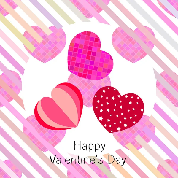День Святого Валентина Сердце Открытки Векторный Фон — стоковый вектор