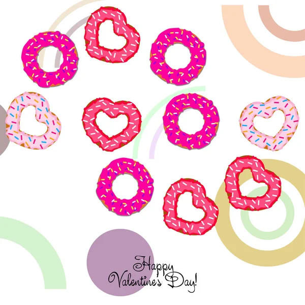 Sevgililer günü, kalp poğaça, tebrik kartı, vektör arka plan