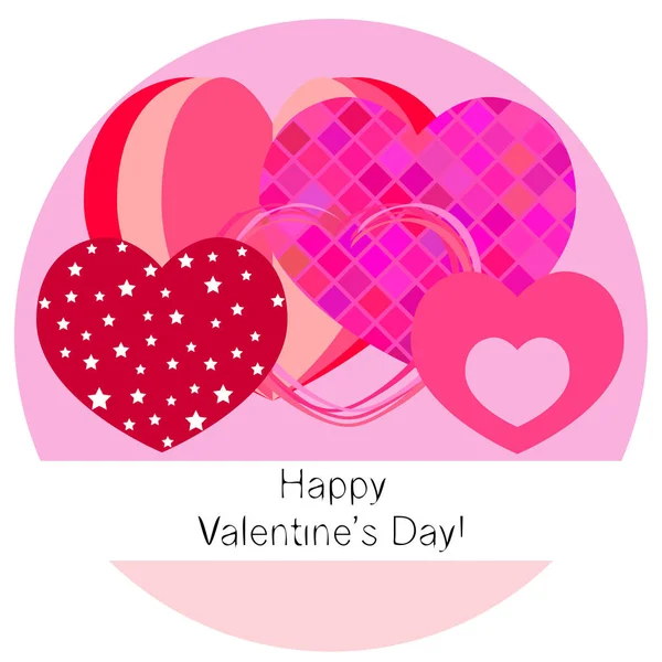 Valentine Day Heart Greeting Card Vector Background — Stock Vector