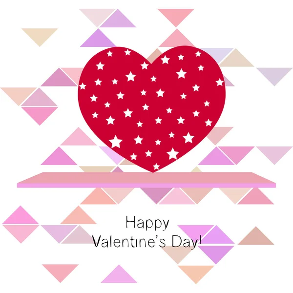 Día San Valentín Corazón Tarjeta Felicitación Vector Fondo — Archivo Imágenes Vectoriales