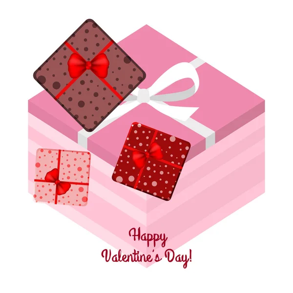 Saint Valentin Cadeau Carte Voeux Fond Vectoriel — Image vectorielle