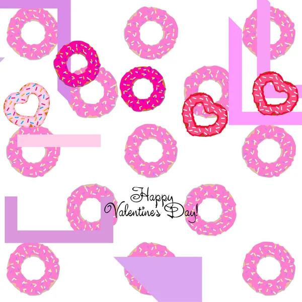 Sevgililer günü, kalp poğaça, tebrik kartı, vektör arka plan