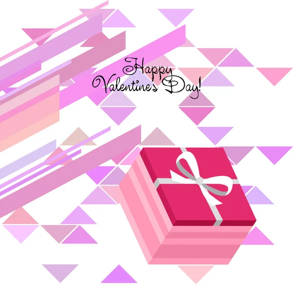 Día San Valentín Regalo Tarjeta Felicitación Vector Fondo — Vector de stock