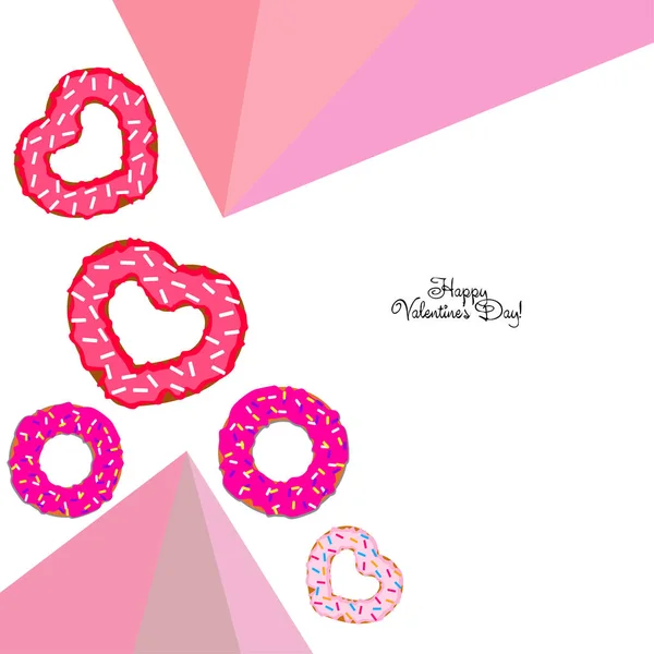 Sevgililer günü, kalp poğaça, tebrik kartı, vektör arka plan