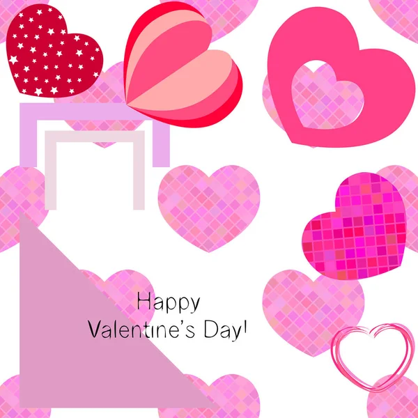 День Святого Валентина Сердце Открытки Векторный Фон — стоковый вектор
