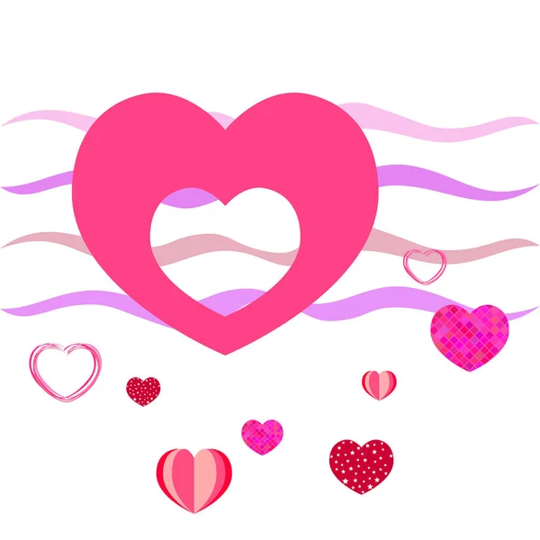 Valentine Day Heart Greeting Card Vector Background — Stock Vector