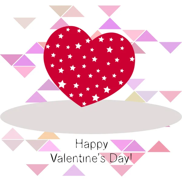 Día San Valentín Corazón Tarjeta Felicitación Vector Fondo — Vector de stock