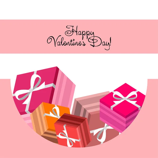 Valentine Day Geschenk Wenskaart Vector Achtergrond — Stockvector