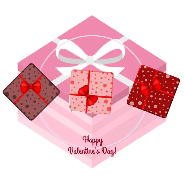 Saint Valentin Cadeau Carte Voeux Fond Vectoriel — Image vectorielle