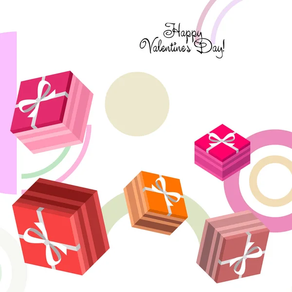 Valentine Day Geschenk Wenskaart Vector Achtergrond — Stockvector