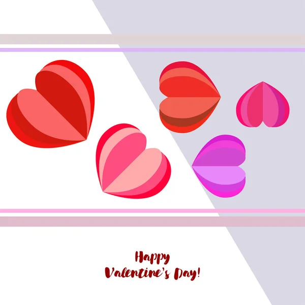 Día San Valentín Corazón Tarjeta Felicitación Vector Fondo — Archivo Imágenes Vectoriales