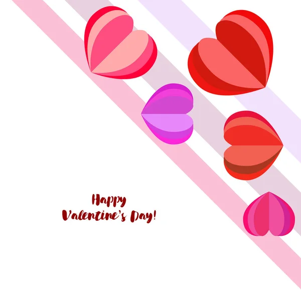 Día San Valentín Corazón Tarjeta Felicitación Vector Fondo — Archivo Imágenes Vectoriales