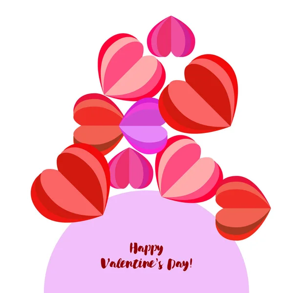 Valentine Day Heart Greeting Card Vector Background — Stock Vector