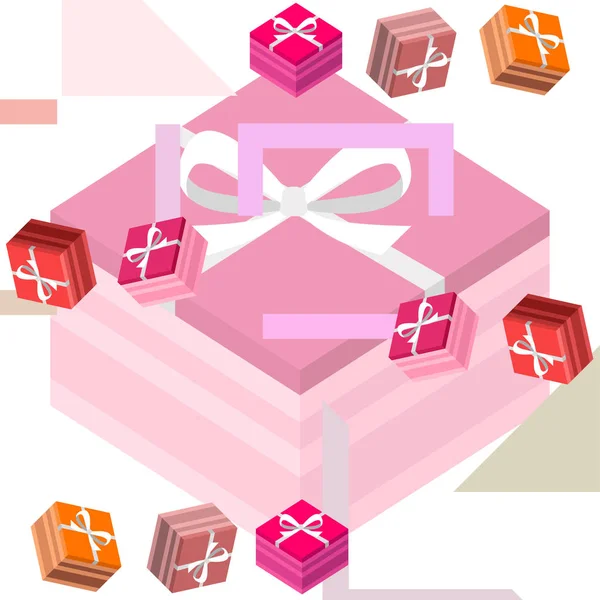 Valentine Day Geschenk Wenskaart Vector Achtergrond — Stockvector