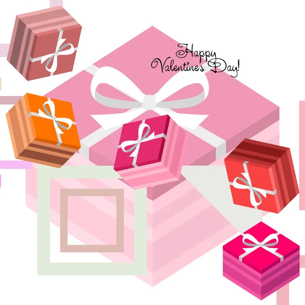 Valentine Day Geschenk Wenskaart Vector Achtergrond — Stockvector