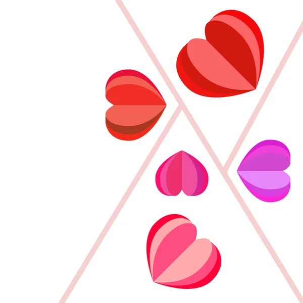 Día San Valentín Corazón Tarjeta Felicitación Vector Fondo — Vector de stock