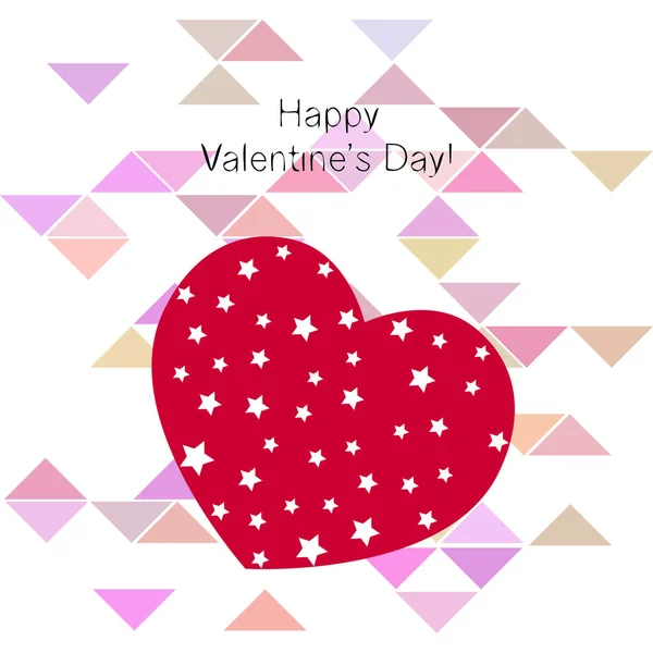 Día San Valentín Corazón Tarjeta Felicitación Vector Fondo — Vector de stock