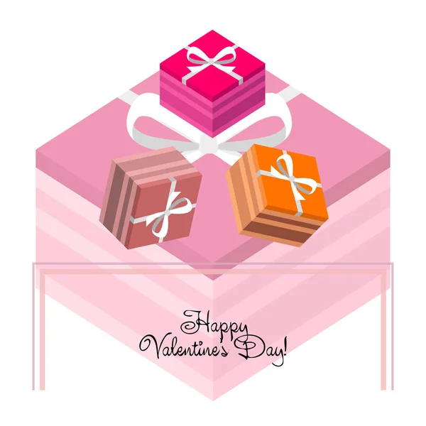 Valentine Day Geschenk Wenskaart Vector Achtergrond — Stockvector