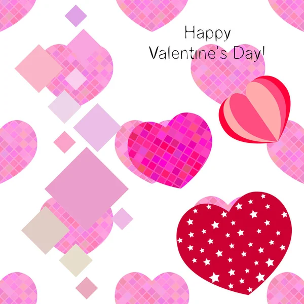 Valentine Day Heart Felicitare Fundal Vectorial — Vector de stoc