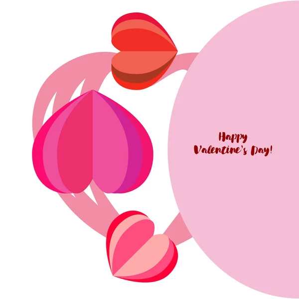 Valentine Day Heart Greeting Card Vector Background — Stock Vector