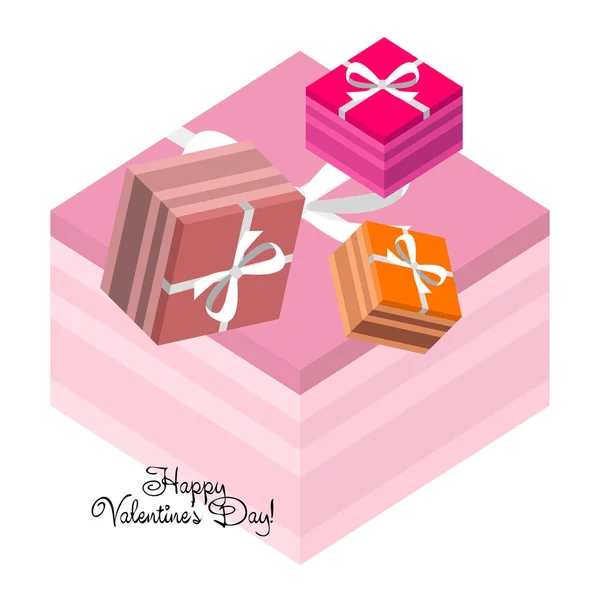 Saint Valentin Cadeau Carte Voeux Fond Vectoriel — Image vectorielle