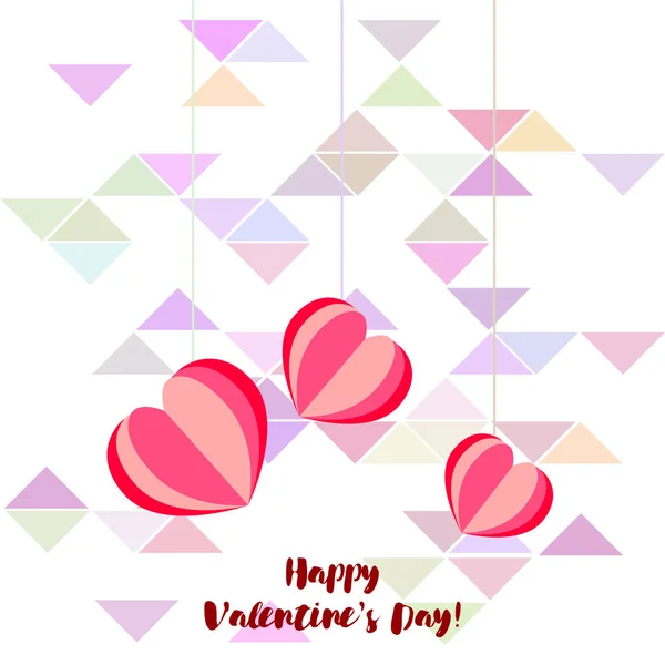 Saint Valentin Coeur Carte Vœux Fond Vectoriel — Image vectorielle