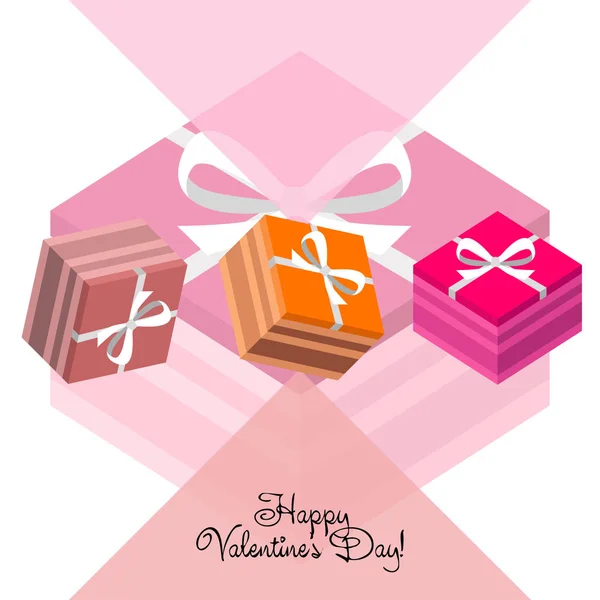 Saint Valentin Cadeau Carte Voeux Fond Vectoriel — Image vectorielle