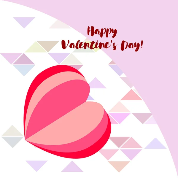 Día San Valentín Corazón Tarjeta Felicitación Vector Fondo — Vector de stock