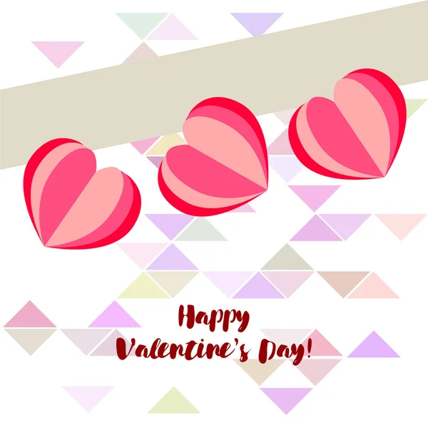 Día San Valentín Corazón Tarjeta Felicitación Vector Fondo — Vector de stock