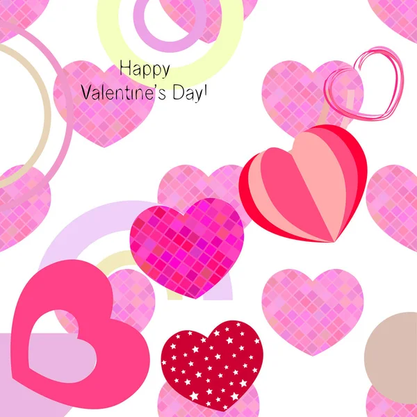 Día San Valentín Corazón Tarjeta Felicitación Vector Fondo — Archivo Imágenes Vectoriales