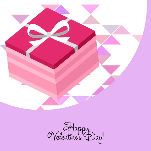 Día San Valentín Regalo Tarjeta Felicitación Vector Fondo — Vector de stock