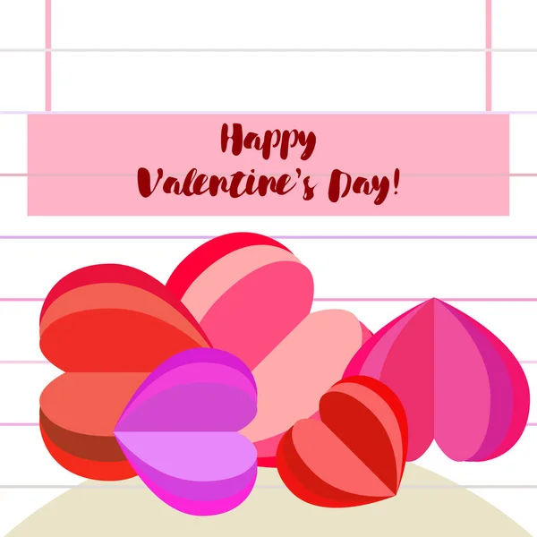 Valentinstag Herz Grußkarte Vektorhintergrund — Stockvektor