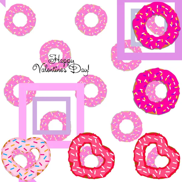 Sevgililer günü, kalp poğaça, tebrik kartı, vektör arka plan