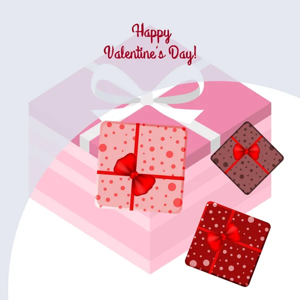 Valentine Day Geschenk Wenskaart Vector Achtergrond — Stockvector